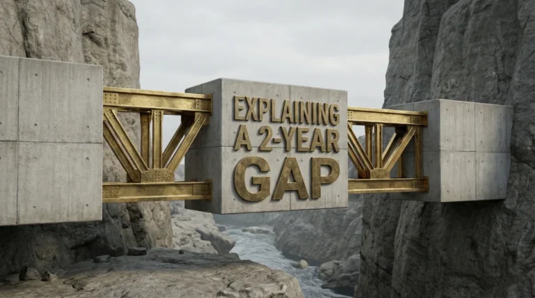 A 2-Year Health Gap Explanation That Sounds Stable: The 3-Sentence Story