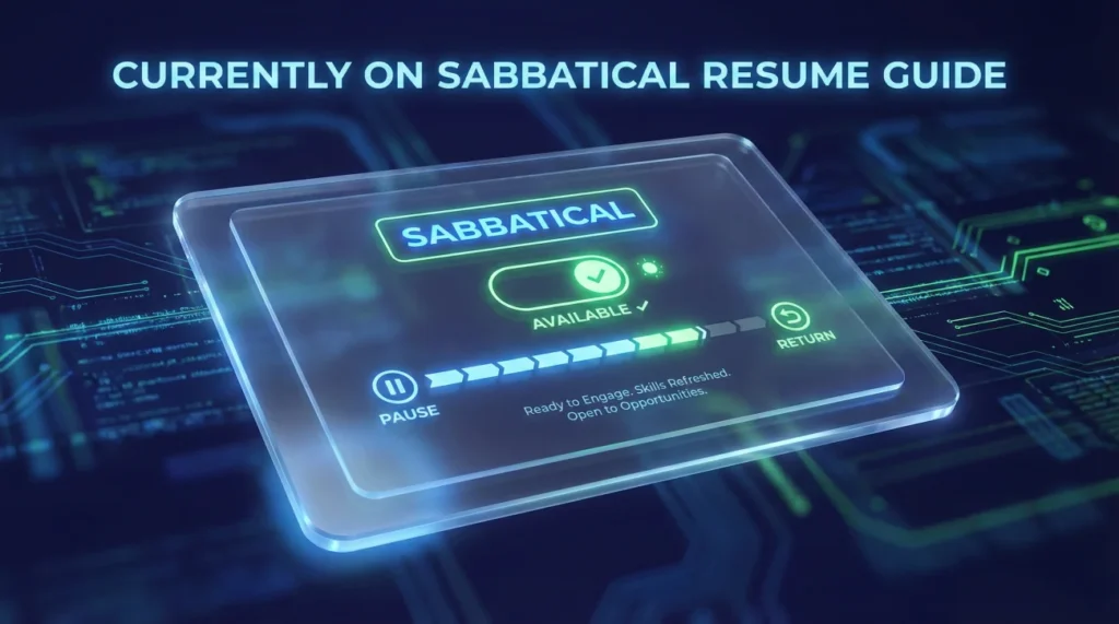 Currently on Sabbatical: How to Show It on a Resume Without Looking Unavailable 1 Currently On Sabbatical Resume