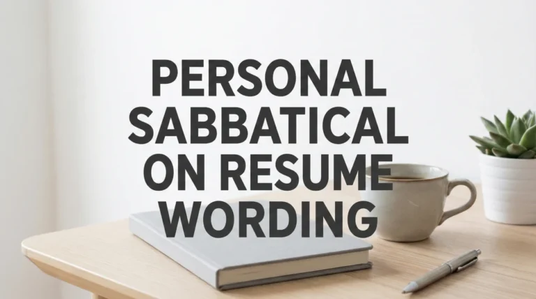 Personal Sabbatical on a Resume: Wording That Sounds Intentional and Closed