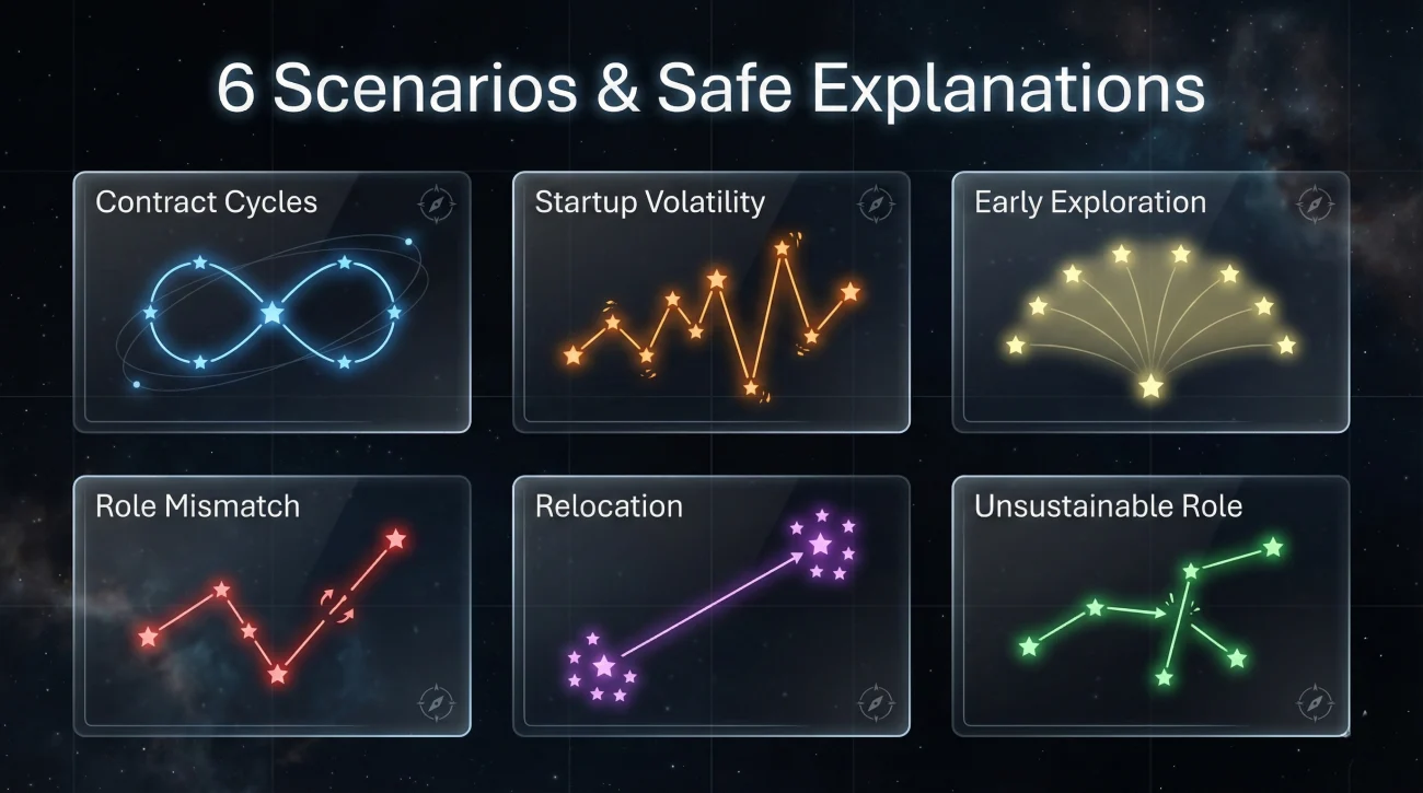 6 Scenarios For Explaining Job Hopping Infographic