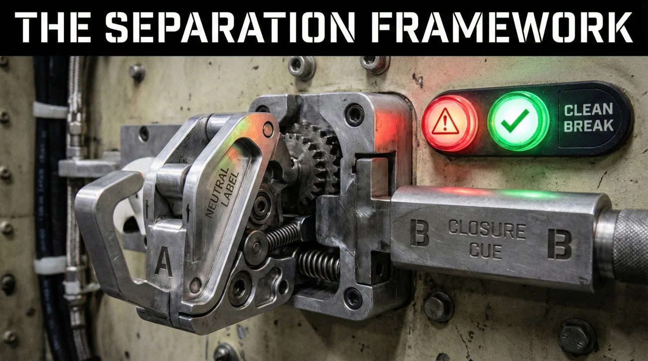 Neutral Label And Closure Cue Mechanical Latch