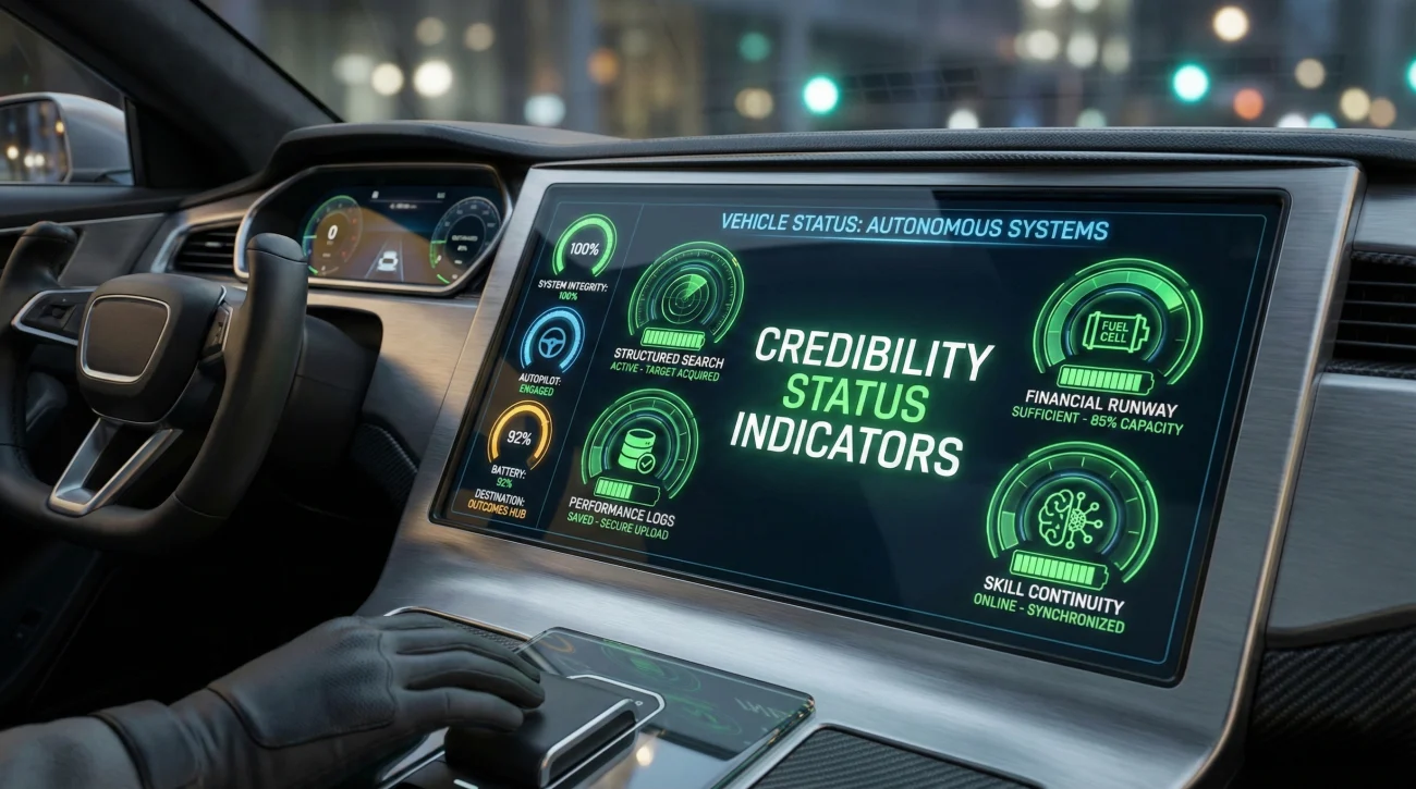 Credibility Cues Vehicle Status Dashboard