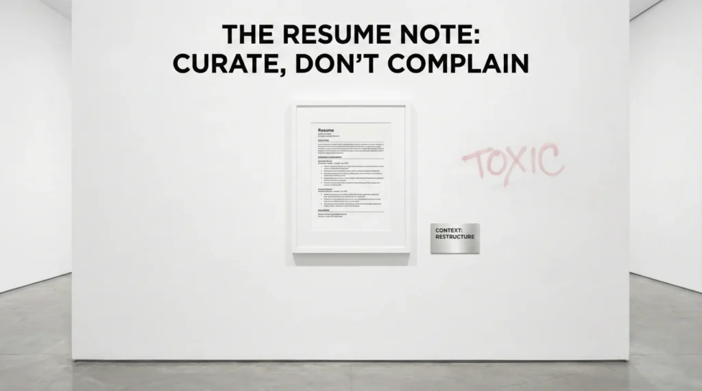 Toxic Workplace Resume Explanation Line