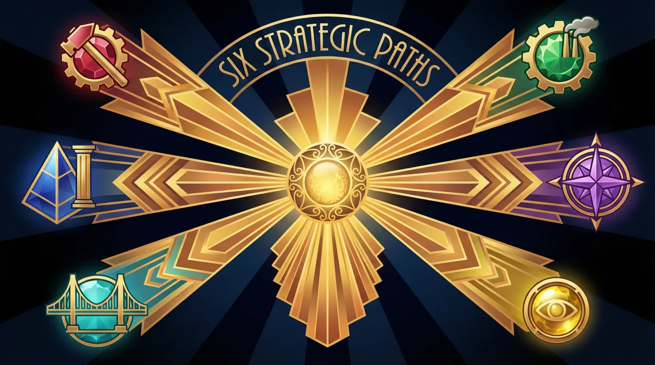 6 Answer Variations Art Deco Sunburst