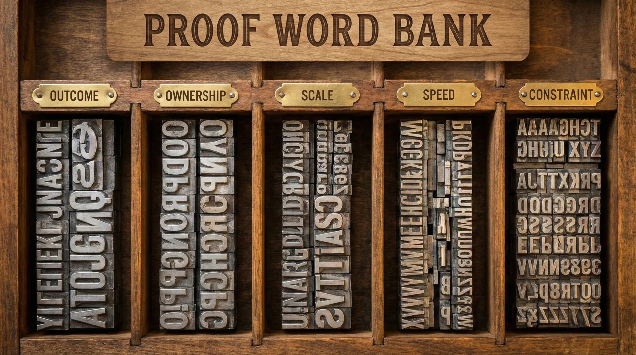 Categories Of Proof Words For Resume Headlines Including Outcome And Scale