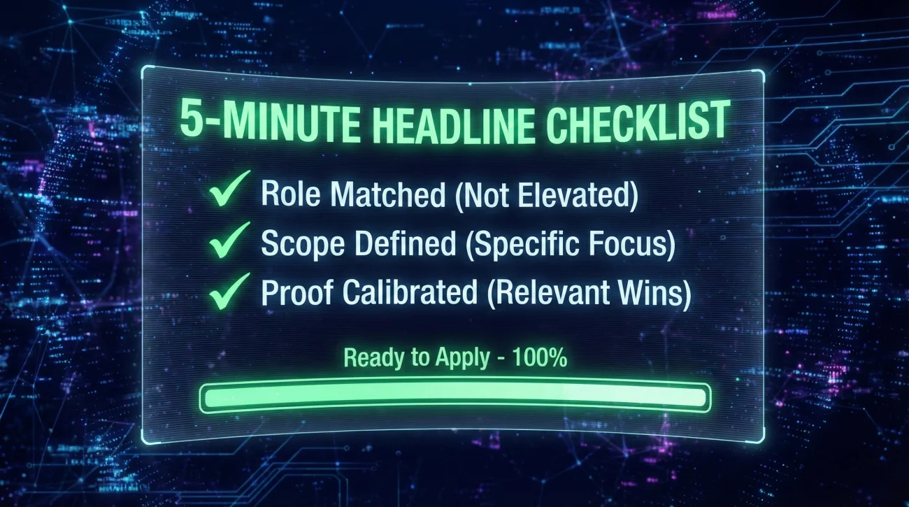 Five Minute Final Resume Headline Checklist Before Application