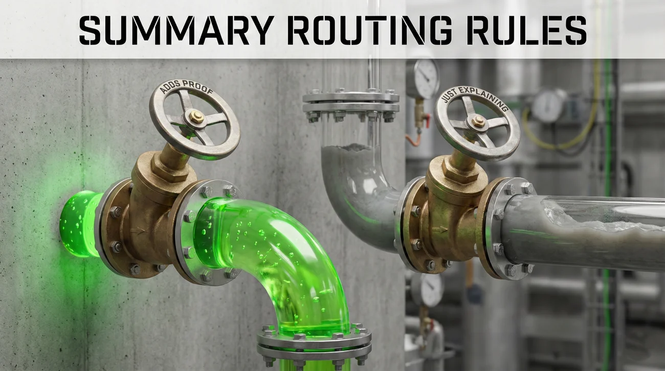 Routing Rules For Using A Resume Summary Visualized As Flow Control Valves