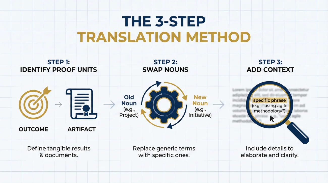 Three Step Translation Method For Career Change Resumes
