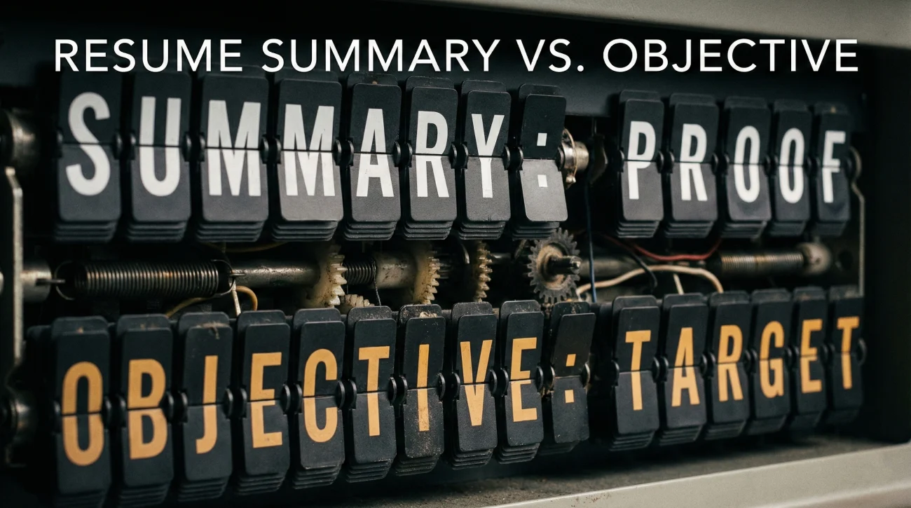 Resume Summary Vs Objective