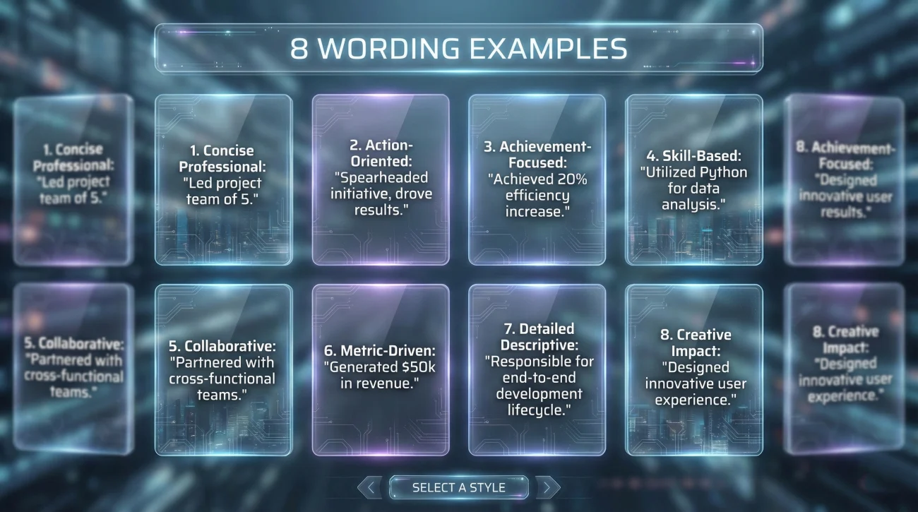 Career Break Wording Examples