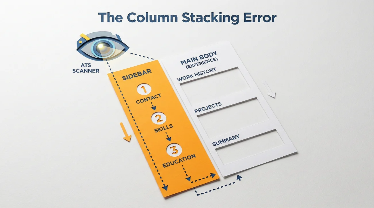 Resume Parsing Column Stacking Error Visualization