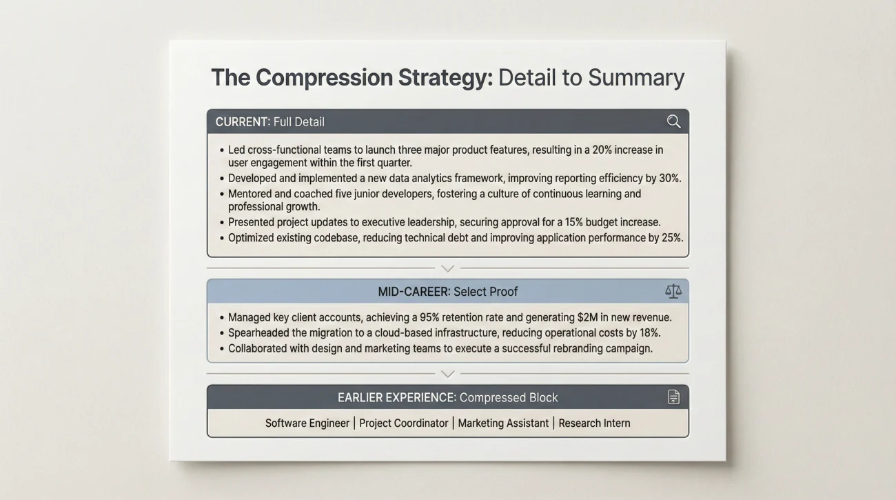 Resume Experience Compression Structure Diagram