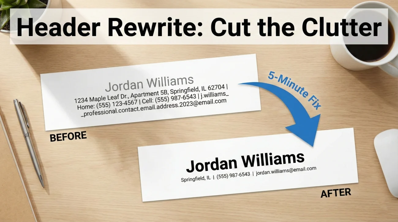 Resume Header Rewrite Before And After Comparison