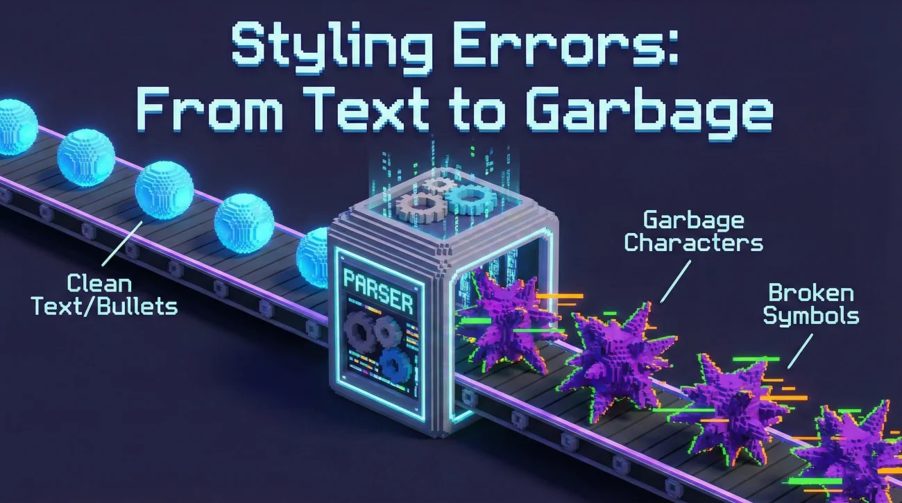 Resume Text Styling Mistakes Garbage Characters