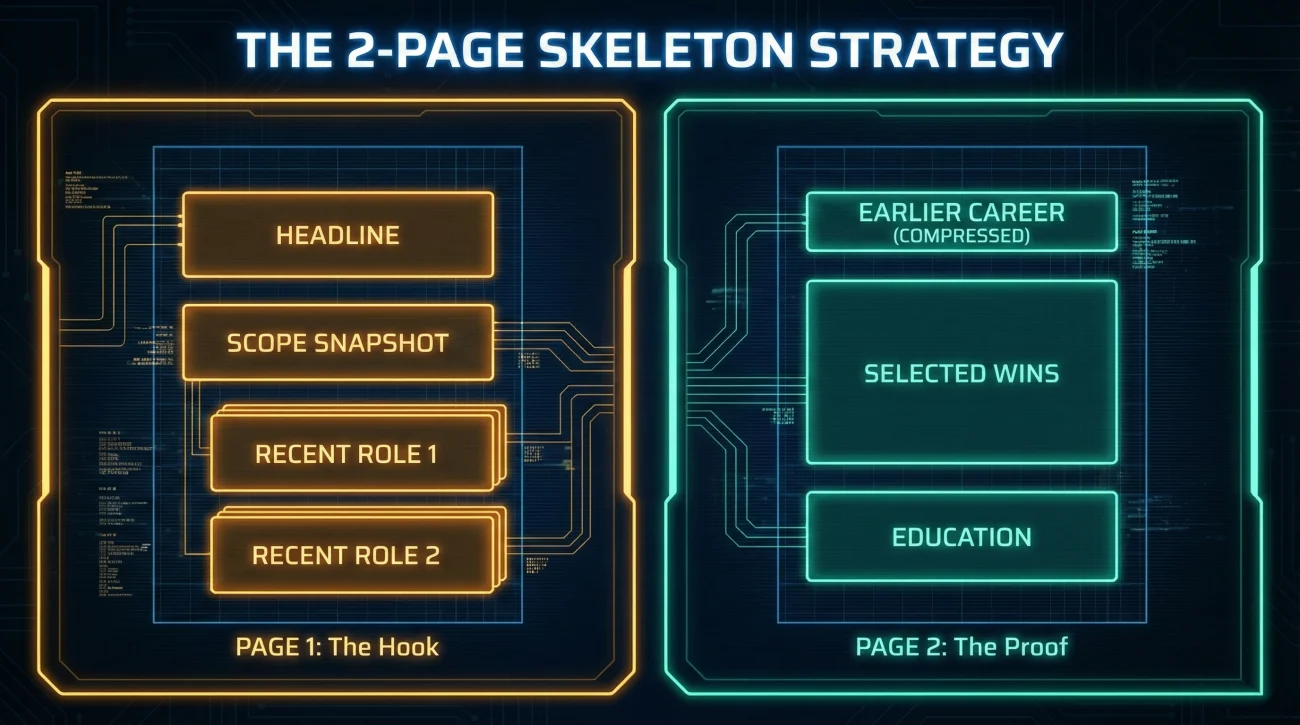 Senior Resume Two Page Structure Skeleton