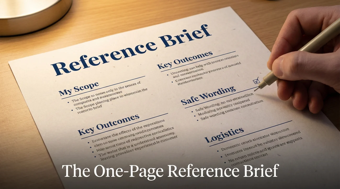 One Page Reference Brief Template